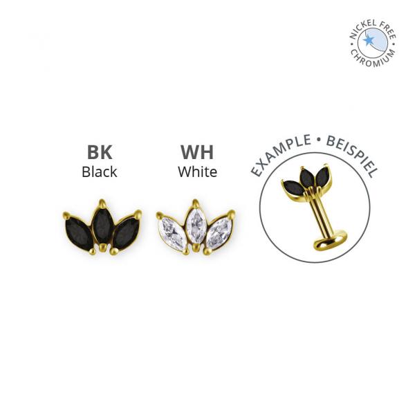 18K GOLD PVD CoCr NF THREADLESS ATTACHMENT SET W. PREMIUM ZIRCONIA