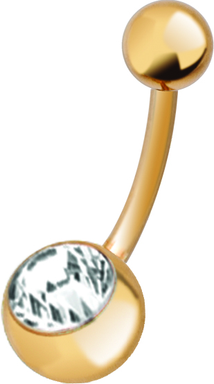 24K GOLD PVD SS316L JEWELLED BELLY BANANAS
