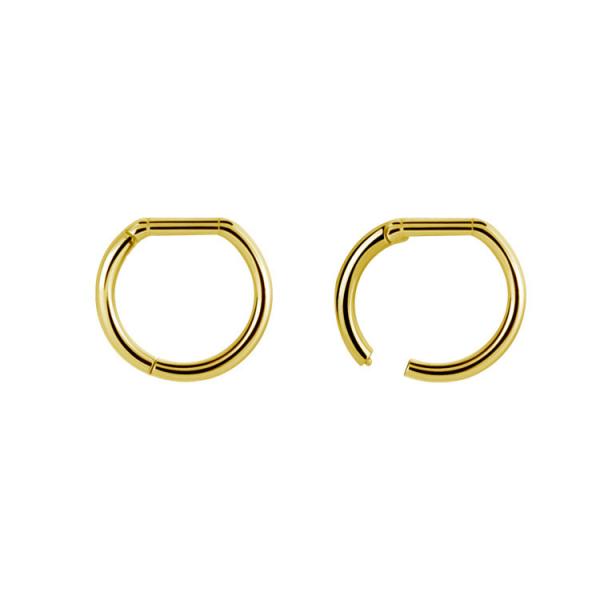 24K GOLD PVD SS316L HINGED BAR CLOSURE RING