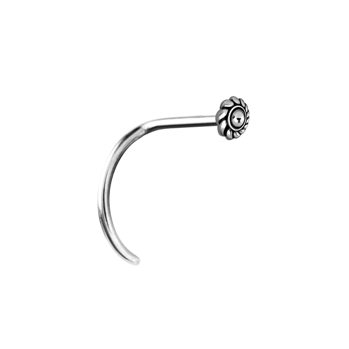 SS316L CURVED NOSE STUD (TRIBAL DESIGN)