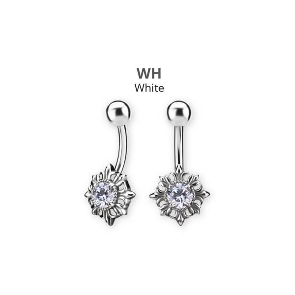 SS316L INTERNAL BELLY BANANA SET W. PREMIUM ZIRCONIA