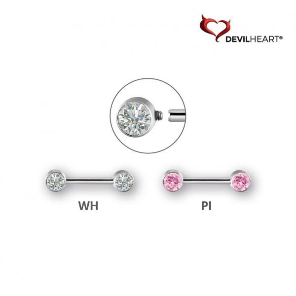 TITANIUM JEWELLED INTERNAL NIPPLE BARBELLS SET WITH PREMIUM ZIRCONIA