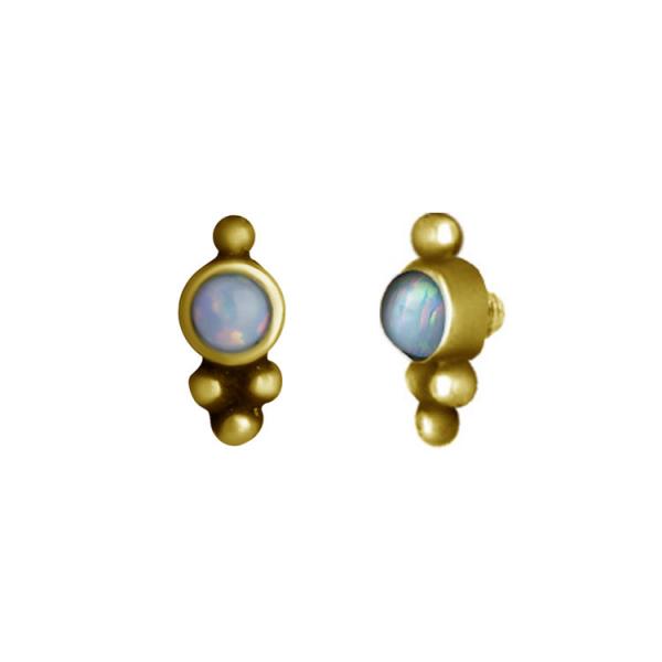 24K GOLD PVD SS316L MICRO ATTACHMENT (TRIBAL OPAL)