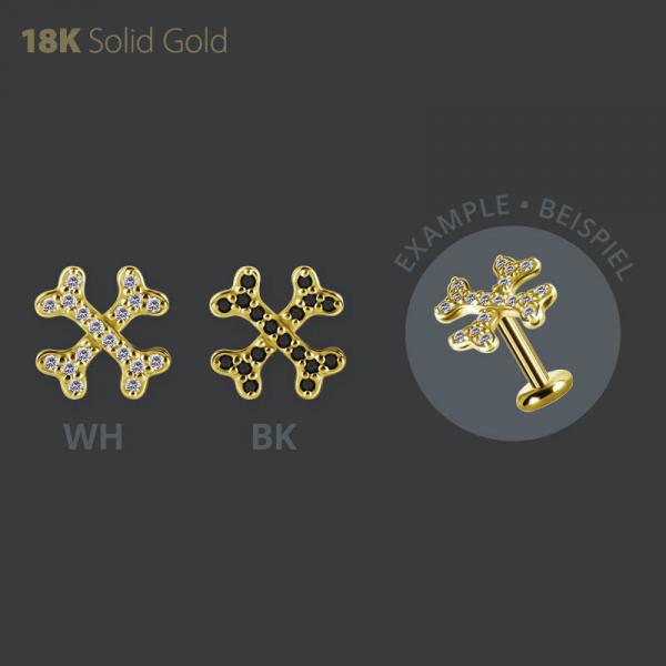 18K GOLD X BONE INTERNAL MICRO ATTACHMENT SET W. PREMIUM ZIRCONIA