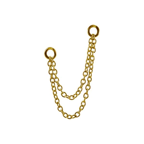 24K GOLD PVD SS316L CONNECTING CHAINS FOR HINGED RING