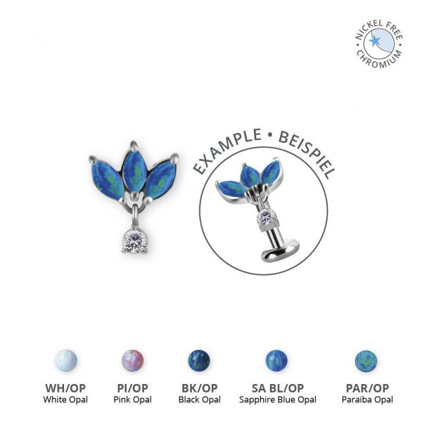 CoCr NF THREADLESS ATTACHMENT SET W. LAB CREATED OPALS