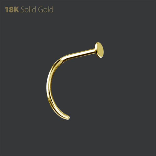 18K GOLD CURVED NOSESTUDS WITH DISC