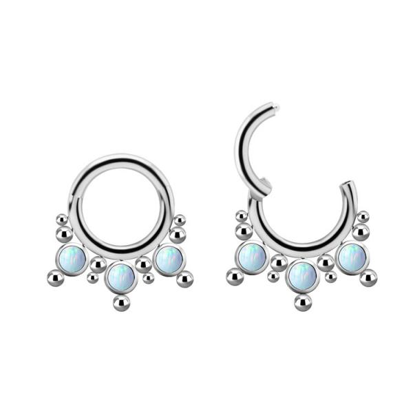 TITANIUM CLUSTER CLICKER SET W.LAB CREATED OPAL