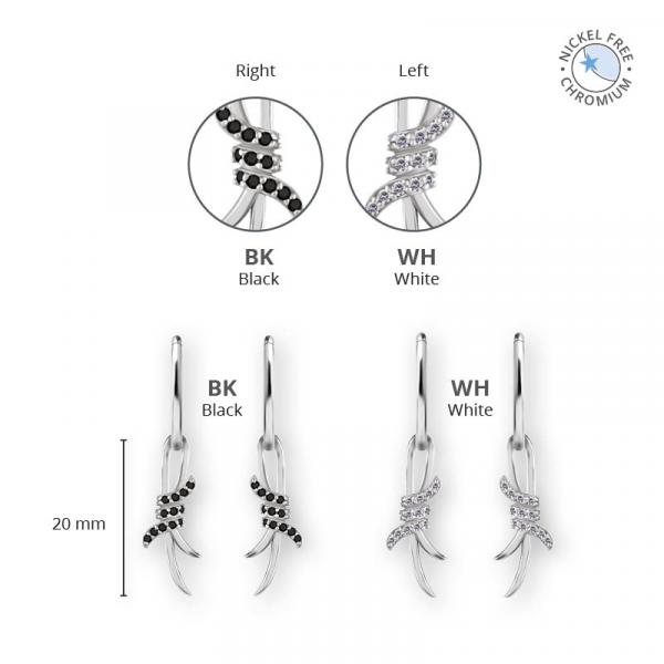 CoCr NF BARB WIRE CHARMS FOR HINGED RINGS SET W.PREMIUM ZIRCONIA