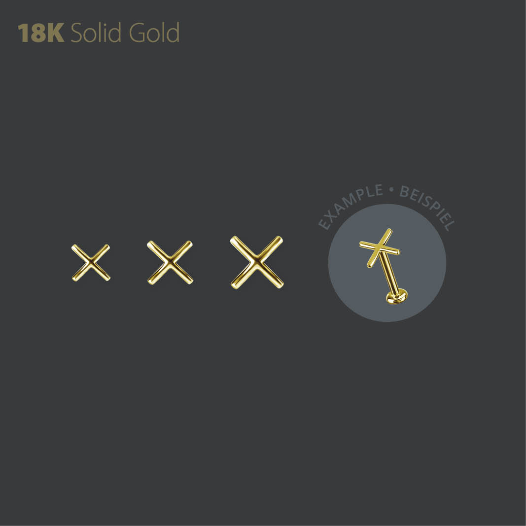 18K GOLD THREADLESS X SHAPE ATTACHMENT