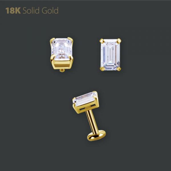 18K GOLD INTERNAL  MICRO ATTACHMENT SET W. OCTAGON PREMIUM ZIRCONIA