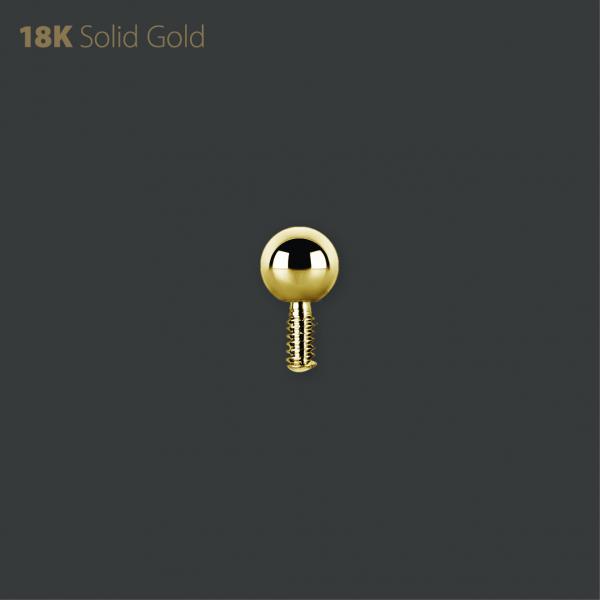 18K GOLD  INTERNAL BALL 2.5MM FOR MICRO PINS