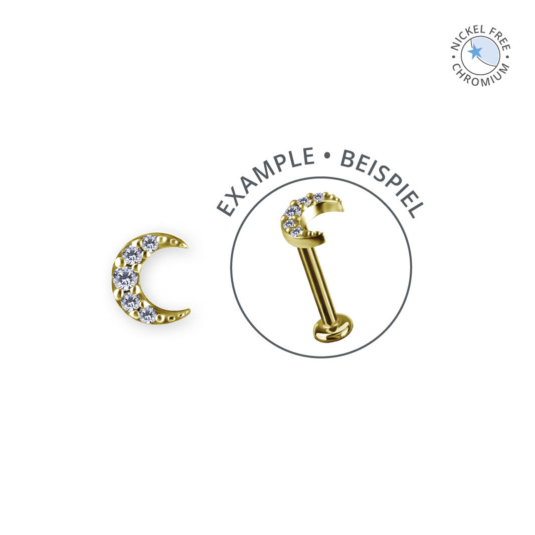 18K GOLD PVD CoCr NF THREADLESS MOON ATTACHMENT SET W. PREMIUM ZIRCONIA