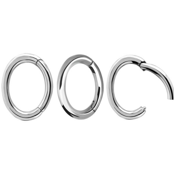 SS316L ROOK OVAL HINGED RINGS (ROUND PROFILE)