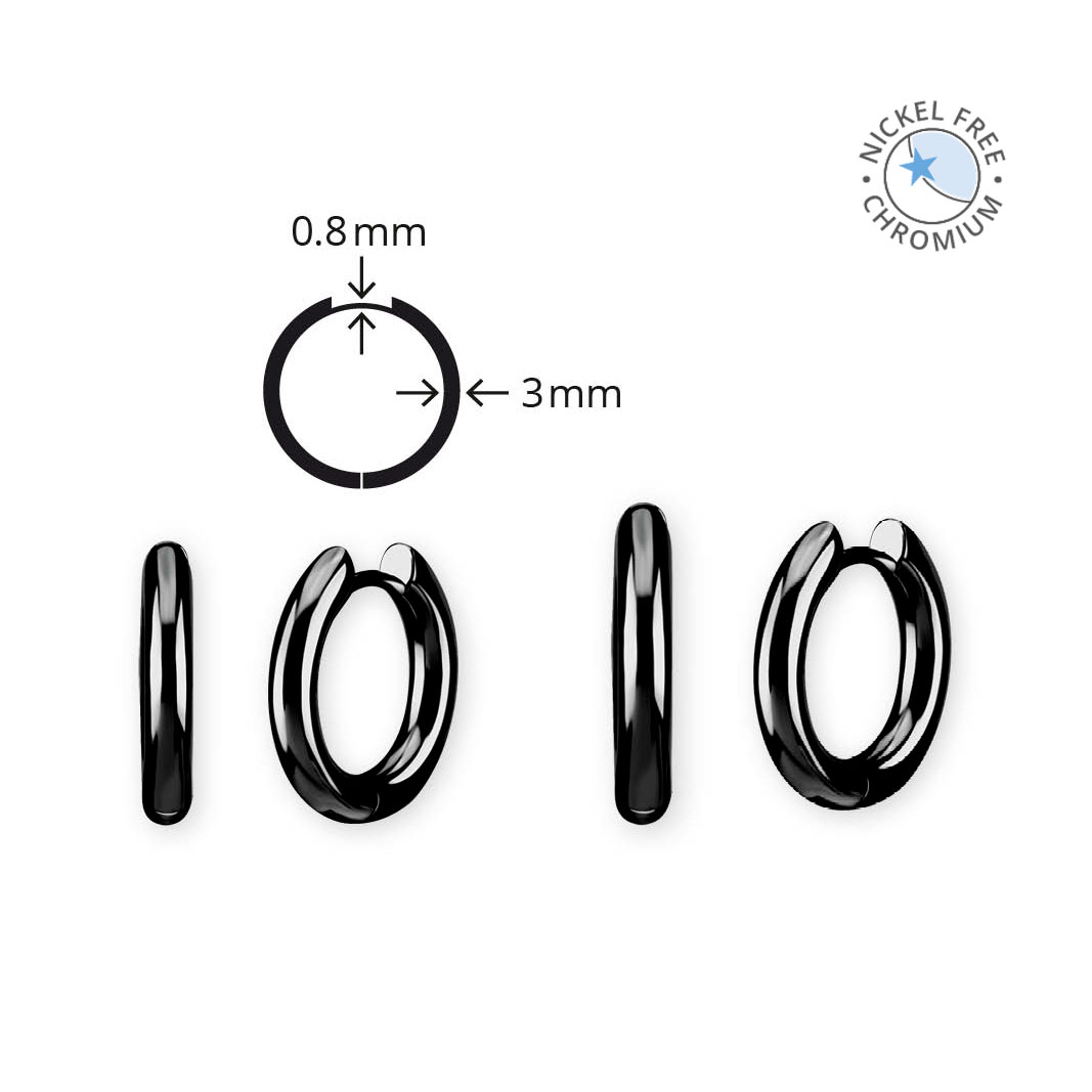 BLACK PVD CoCr NF HOOP EARRINGS