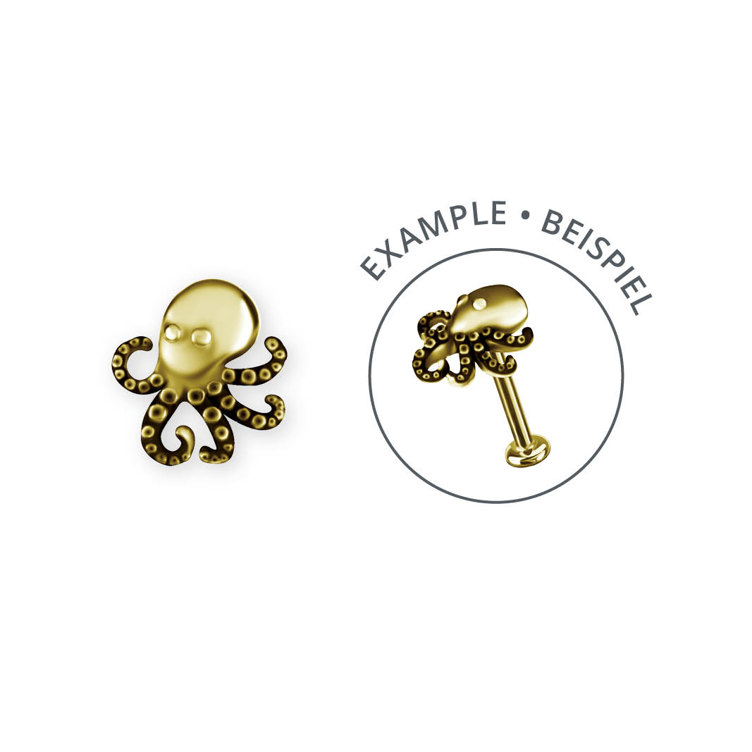 24K GOLD PVD SS316L THREADLESS OCTOPUS ATTACHMENT