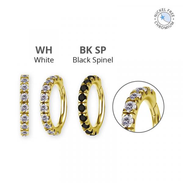 18K GOLD PVD CoCr NF HINGED SEGMENT RING SET W.PREMIUM ZIRCONIA