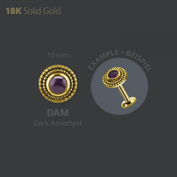 18K GOLD INTERNAL STAR MICRO ATTACHMENT SET WITH DARK AMETHYST