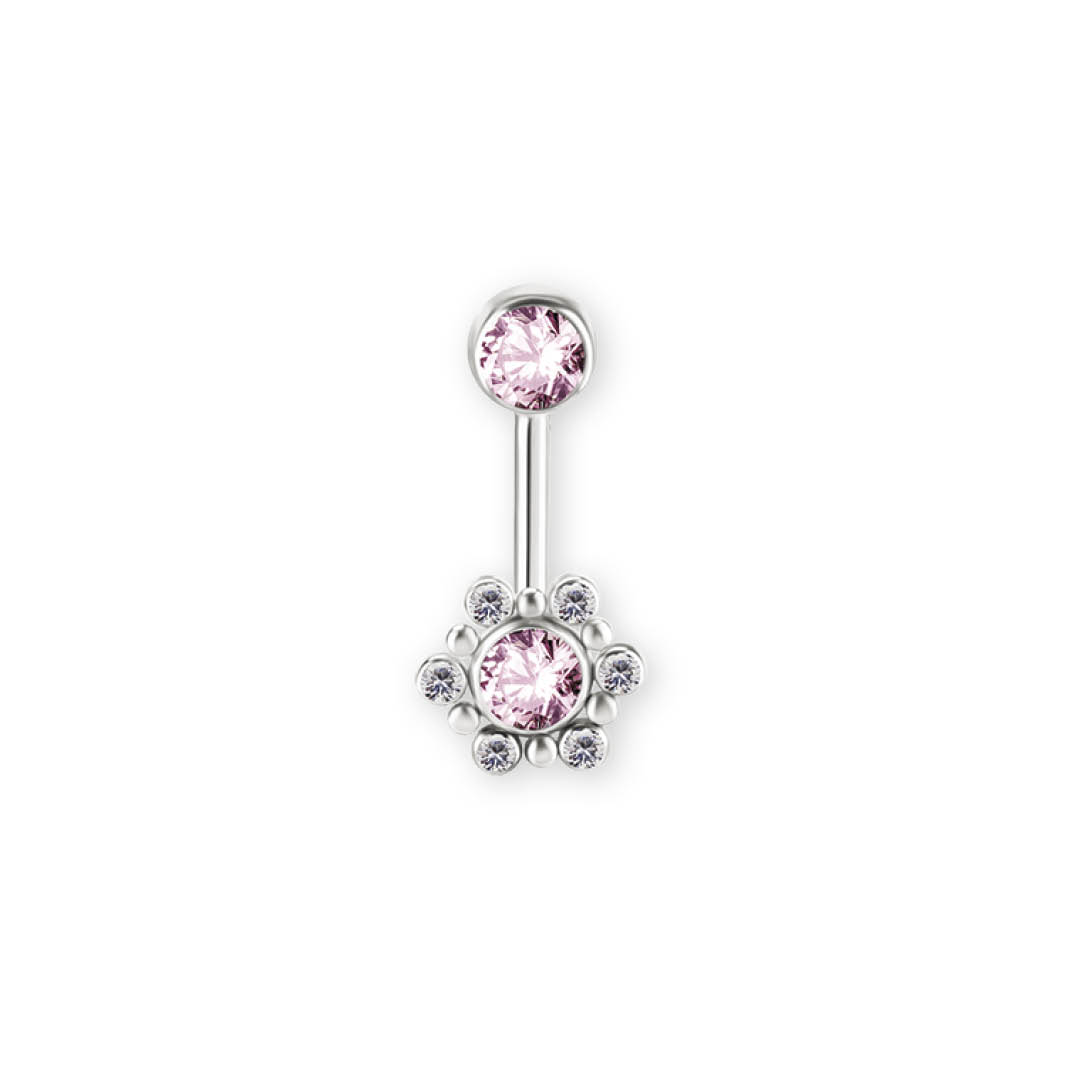TITANIUM THREADLESS VERTICAL HELIX BARBELL SET W.PREMIUM ZIRCONIA