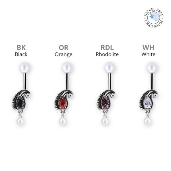 CoCr NF PVD TITANIUM INTERNAL VERTICAL HELIX SET W. PREMIUM ZIRCONIA & FRESH WATER PEARL BALL