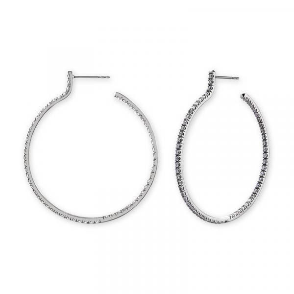 SS316L EARSTUDS HOOP SET W. PREMIUM ZIRCONIA (PAIR)