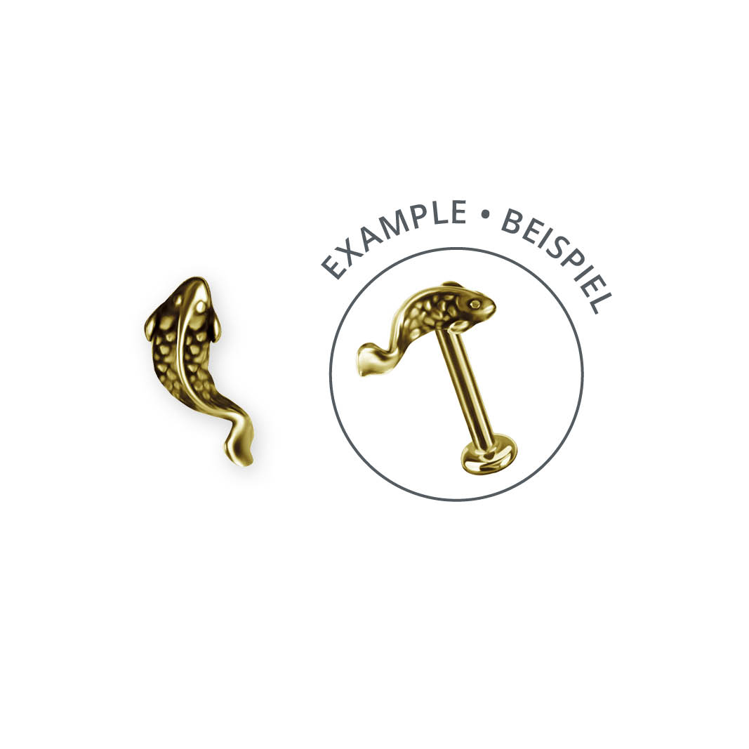 24K GOLD PVD SS316L INTERNAL MICRO KOI FISH ATTACHMENT