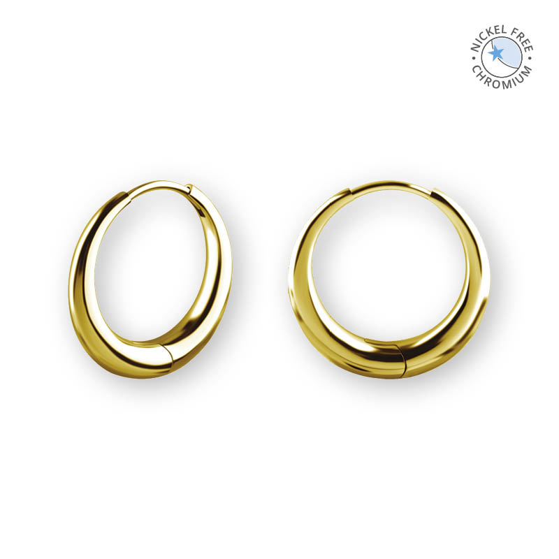 18K GOLD PVD CoCr NF HOOP EARRINGS (PAIR)