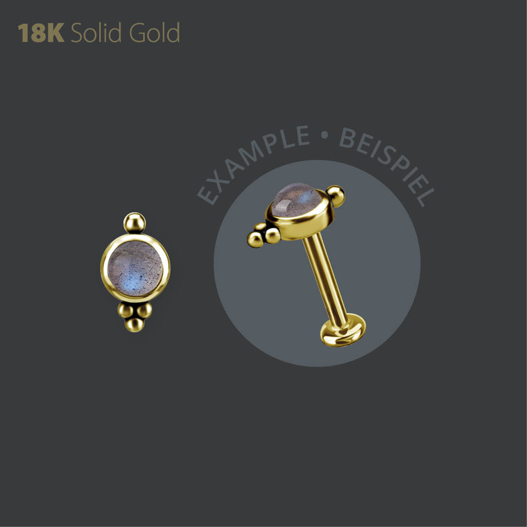 18K GOLD INTERNAL MICRO ATTACHMENT SET W. GENUINE LABRADORITE