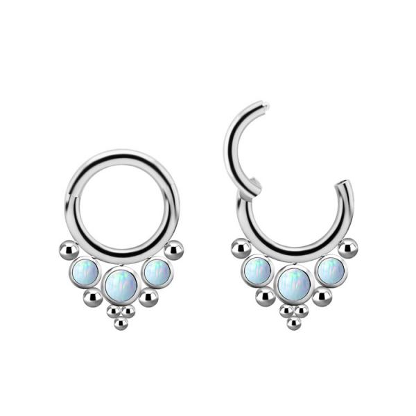 TITANIUM CLUSTER CLICKER SET W.LAB CREATED OPAL