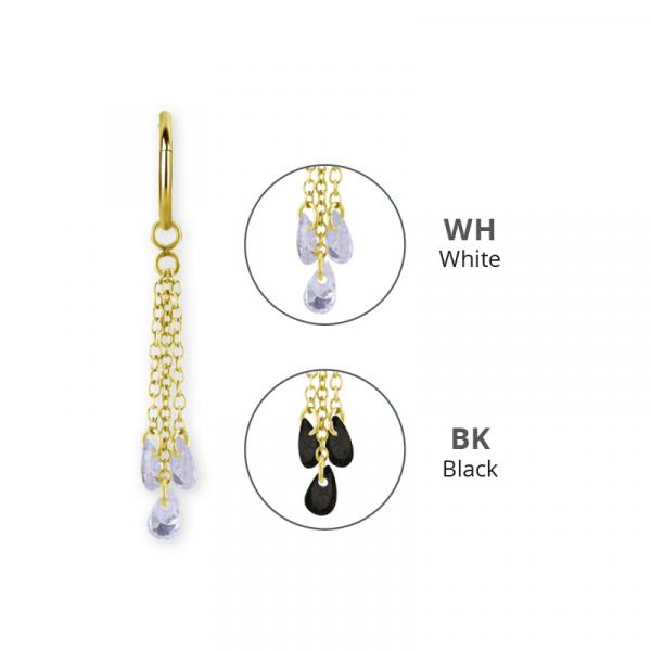 24K GOLD PVD SS316L CHAIN CHARM FOR HINGED RINGS