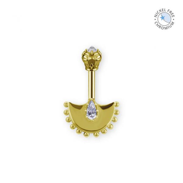18K GOLD PVD CoCr NF TITANIUM INTERNAL VERTICAL HELIX SET W. PREMIUM ZIRCONIA