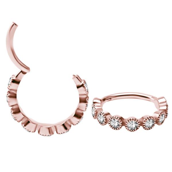 ROSE GOLD PVD SS316L CLICKER SET W. PREMIUM ZIRCONIA