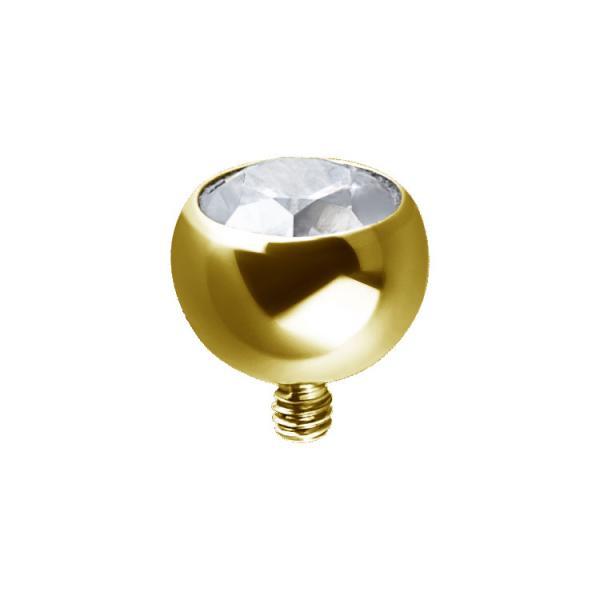 24K GOLD PVD TITANIUM INTERNAL JEWELLED 5MM BALL SET WITH PREMIUM ZIRCONIA
