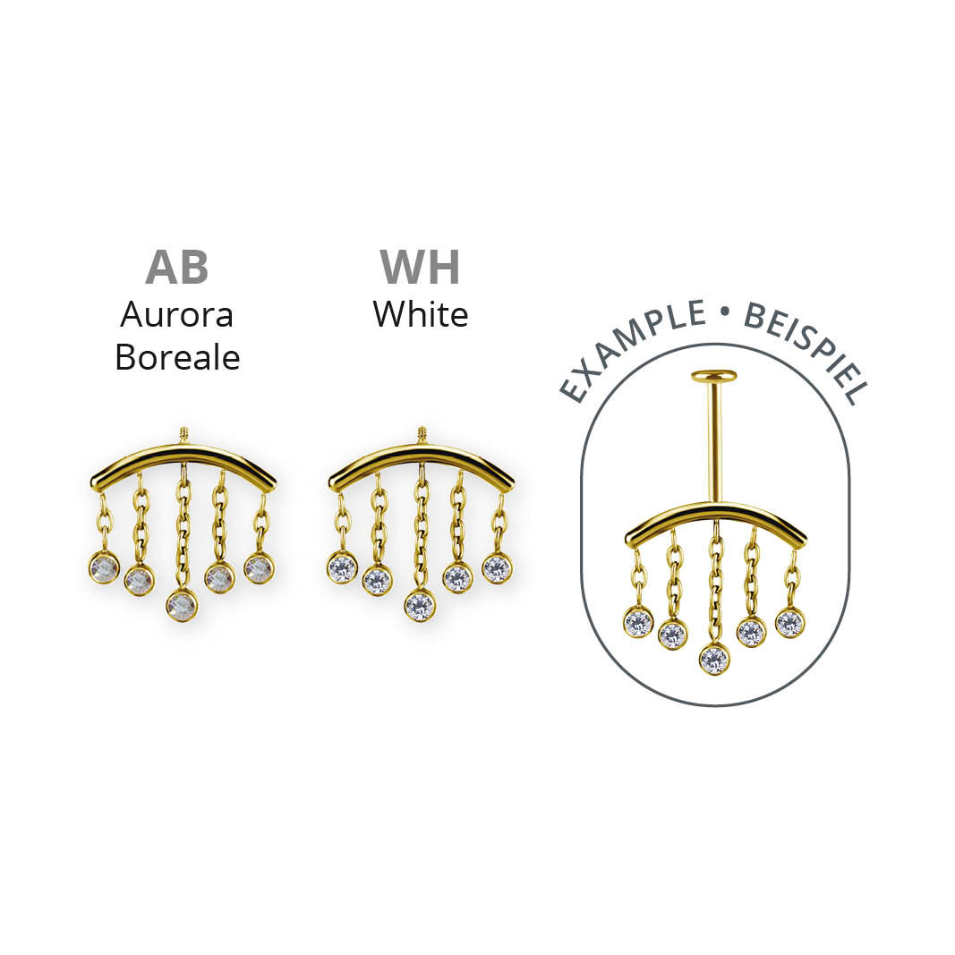 24K GOLD PVD TITANIUM INTERNAL MICRO ATTACHMENT FOR VERTICAL HELIX SET W PREMIUM ZIRCONIA