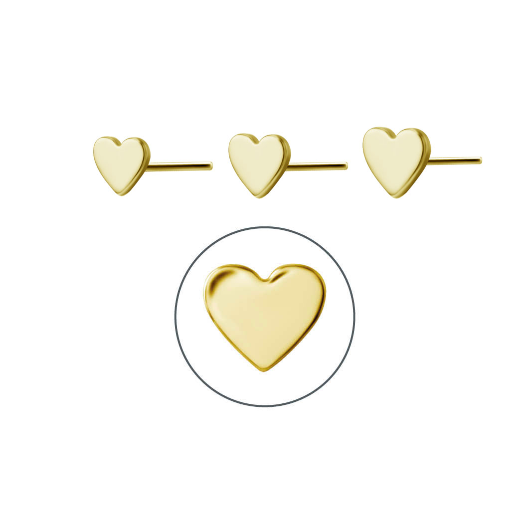 24K GOLD PVD TITANIUM THREADLESS ATTACHMENT (HEART)