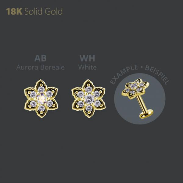 18K GOLD THREADLESS ATTACHMENT SET W. PREMIUM ZIRCONIA