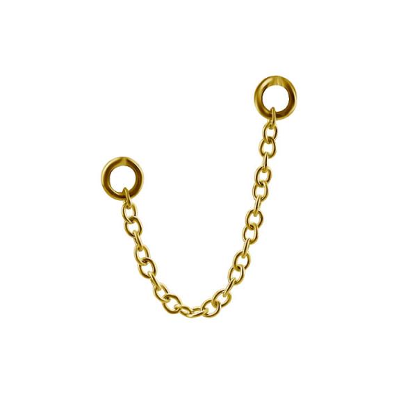 24K GOLD PVD SS316L CONNECTING CHAINS FOR HINGED RING