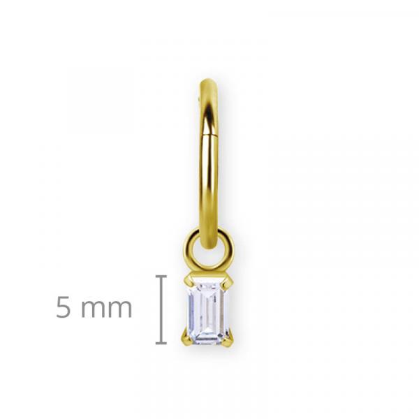 24K GOLD PVD SS316L PREMIUM OCTOGON STEP CUT CHARM FOR HINGED SEGMENT RINGS
