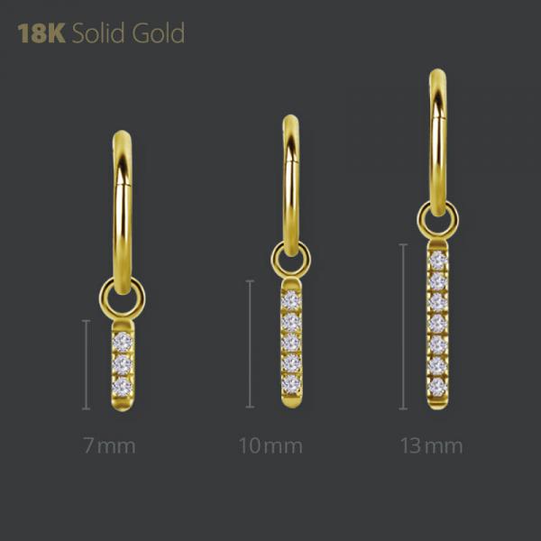 18K GOLD CHARM SET W. LAB CREATED DIAMONDS