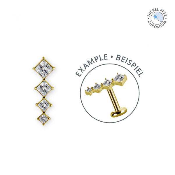 18K GOLD PVD CoCr NF INT. MICRO ATTACHMENT SET W. SQUARE PREMIUM ZIRCONIA