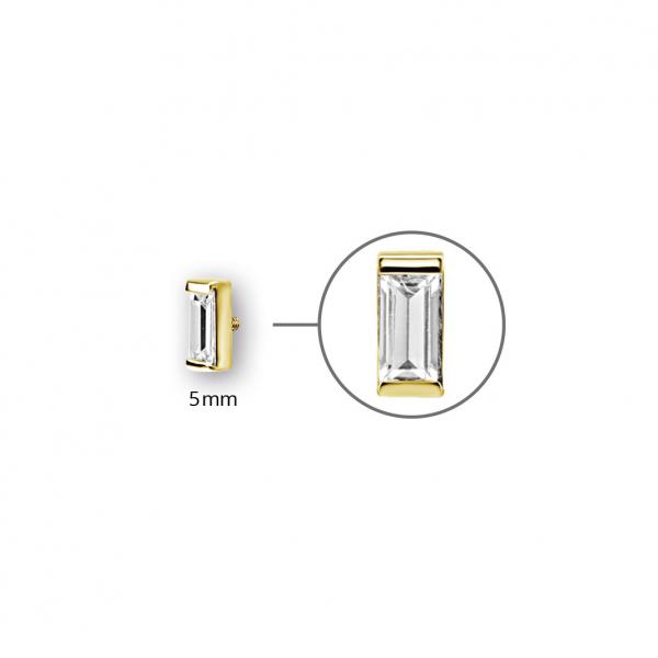 24K GOLD PVD SS316L BAGUETTE MICRO ATTACHMENT SET W. CUBIC ZIRCONIA