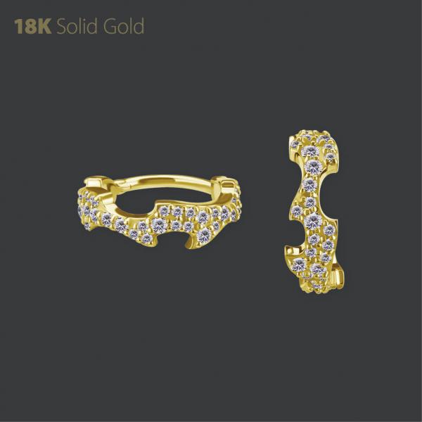 18K GOLD CLICKER SET W. PREMIUM ZIRCONIA