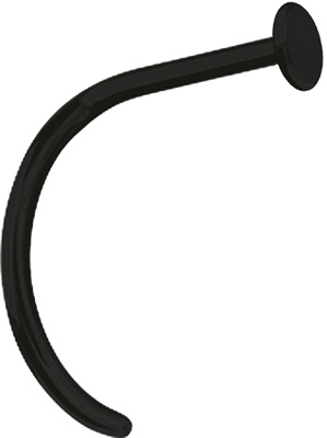 BLACK PVD TITANIUM CURVED NOSE STUDS (DISC)