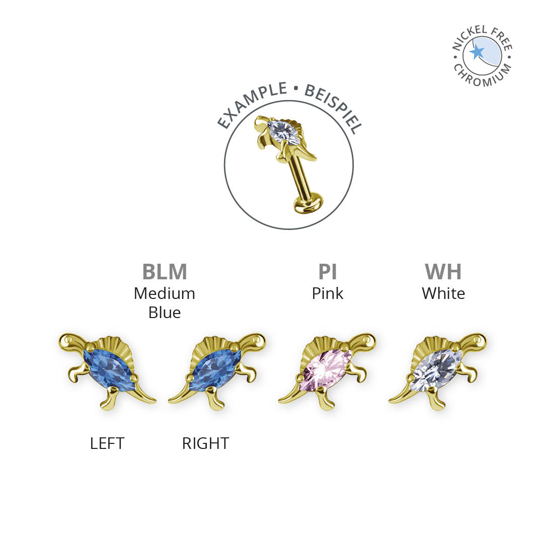 18K GOLD PVD CoCr NF INTERNAL MICRO DINOSAUR GANG ATTACHMENT SET W. PREMIUM ZIRCONIA