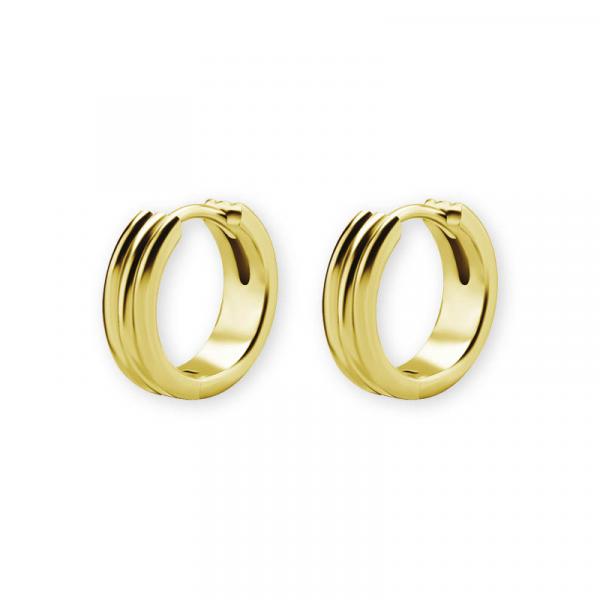 24K GOLD PVD SS316L TRIPPLE ROW PLAIN HOOPS WITH 0.8 PIN (PAIR)