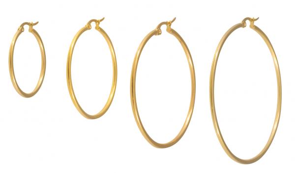 24K GOLD PVD SS316L HOOP EARRINGS (PAIR)