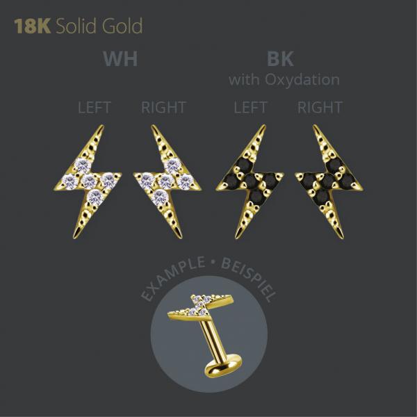 18K GOLD THREADLESS FLASH ATTACHMENT SET W. PREMIUM ZIRCONIA
