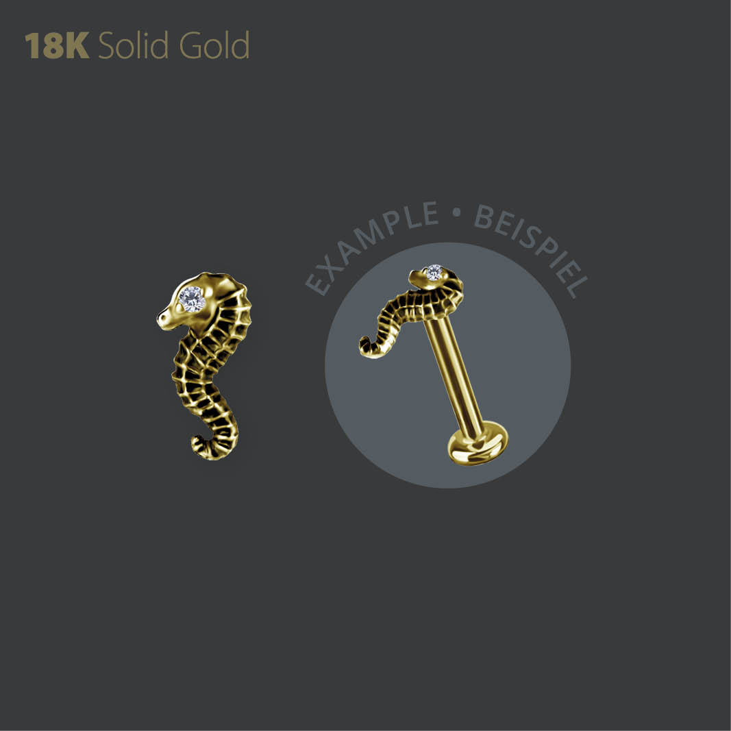 18K GOLD SEAHORSE INTERNAL MICRO ATTACHMENT SET WITH PREMIUM ZIRCONIA