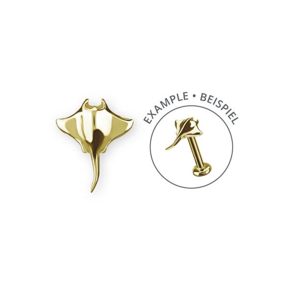 24K GOLD PVD SS316L THREADLESS STINGRAY ATTACHMENT