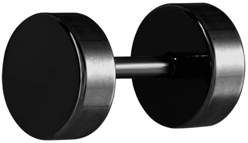 BLACK PVD SS316L FAKE PLUG - PLAIN DISC (2.5MM THICK)